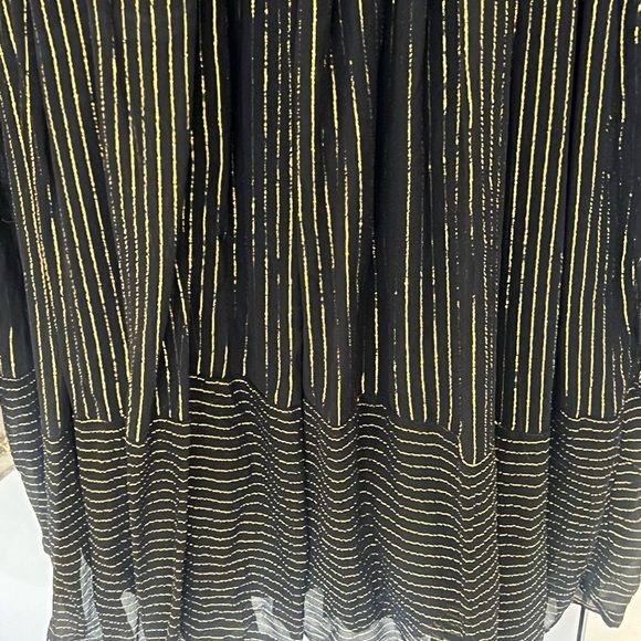 Never Worn Chasing Unicorns  maxi dress metallic gold trim - Picture 2 of 5